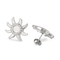 Stainless Steel Earring Stud Component 304 Stainless Steel Sun Vacuum Ion Plating fashion jewelry & DIY & for woman 21mm Sold By Pair