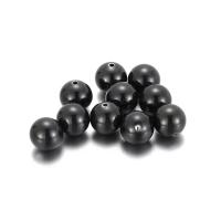 Edelstahl-Beads, 304 Edelstahl, rund, DIY, schwarz, 12mm, ca. 10PCs/Tasche, verkauft von Tasche