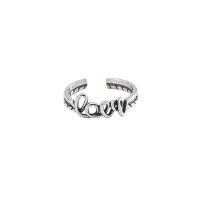Solidny srebrny pierścień, 925 Srebro, Litera alfabetu, biżuteria moda & dla kobiety & pusty, bez zawartości niklu, ołowiu i kadmu, 17mm, sprzedane przez PC