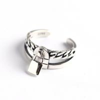 925 Sterling Silver Cuff Finger Ring, fashion jewelry & for woman, nickel, lead & cadmium free, 9mm,16.5mm, Sold By PC