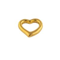 Pingentes de coração de bronze, Prata Níquel, joias de moda & unissex, dourado, níquel, chumbo e cádmio livre, 11x12x2mm, Buraco:Aprox 8mm, vendido por PC