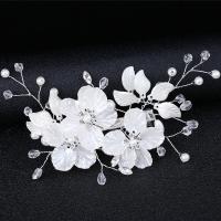 Alligator Hair Clip Iron with Shell & Crystal & Plastic Pearl fashion jewelry & for woman nickel lead & cadmium free Sold By PC