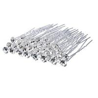 Hair Stick Iron fashion jewelry & for woman & with rhinestone silver color nickel lead & cadmium free 65*8mm 45*45*80mm Sold By Box