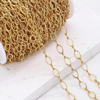 Stainless Steel Jewelry Chain, 304 Stainless Steel, plated, DIY, golden, 6.50x11mm, 1m/Bag, Sold By Bag