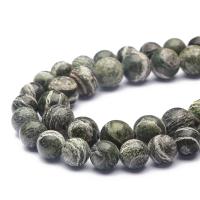 Gemstone Jewelry Beads Green Zebra Jasper Round DIY green nickel lead & cadmium free Approx 1mm Sold Per Approx 38 cm Strand