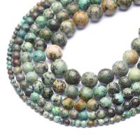 Türkis Perlen, Afrikanisches Türkis, rund, DIY & verschiedene Größen vorhanden, grün, Bohrung:ca. 1mm, verkauft per ca. 38 cm Strang
