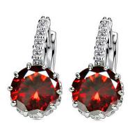 Zinc Alloy Drop Earrings with Cubic Zirconia plated for woman 5mm Sold By Pair