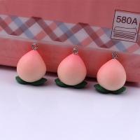 Resin Pendant Fruit plated DIY pink 20mm Sold By PC