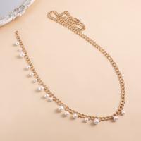 Body Chain Jewelry Zinc Alloy with Plastic Pearl fashion jewelry & for woman gold nickel lead & cadmium free Length Approx 103 cm Sold By PC