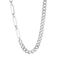 Collar de Acero Titanio, Partículas de acero, con 0.7CM extender cadena, hecho a mano, para hombre, color original, longitud:aproximado 45 cm, Vendido por UD