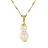 Stainless Steel Jewelry Necklace 304 Stainless Steel with Plastic Pearl fashion jewelry & for woman nickel lead & cadmium free Sold By PC