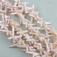 Barokowe koraliki z hodowlanych pereł słodowodnych, Perła naturalna słodkowodna, DIY, Szampan, 21x35mm, sprzedawane na około 37 cm Strand