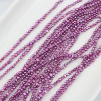 Perle perline Keishi coltivate d'acqua dolce, perla d'acquadolce coltivata naturalmente, DIY, fucsia, 2-3mm, Venduto per Appross. 39-40 cm filo