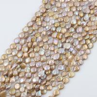 Perles nacres baroques de culture d'eau douce , perle d'eau douce cultivée, DIY, doré, 9-10mm, Vendu par Environ 39-40 cm brin