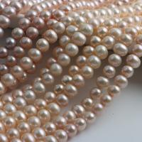 Naturalne perły słodkowodne perełki luźne, Perła naturalna słodkowodna, Lekko okrągły, DIY, dostępnych więcej kolorów, 7-8mm, sprzedawane na około 36-38 cm Strand