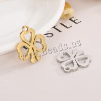 Stainless Steel Pendants 304 Stainless Steel Three Leaf Clover Vacuum Ion Plating DIY & hollow Sold By PC