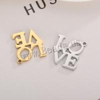 Stainless Steel Letter Pendants 304 Stainless Steel Vacuum Ion Plating DIY Sold By PC