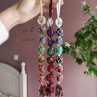 Hanging Ornaments Gemstone with Knot Cord for home and office & fashion jewelry 300mm Sold By PC