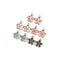 Zinc Alloy Enamel Pendants with Plastic Pearl Flower gold color plated DIY & with rhinestone Approx Sold By Bag