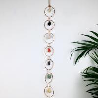 Hanging Ornaments Gemstone with Brass & Iron Donut plated for home and office & fashion jewelry & hollow mixed colors 770mm Sold By PC