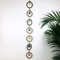 Hanging Ornaments, Wood, with Gemstone & Brass & Iron, Donut, plated, for home and office & fashion jewelry & hollow, mixed colors, 1020mm, Sold By PC
