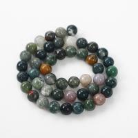 Natural Indian Agate Beads, Round, polished, DIY & different size for choice, mixed colors, Sold By Strand
