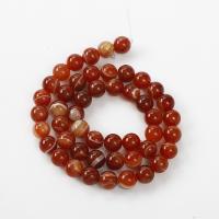 Naturlige Lace Agate perler, blonde agat, Runde, poleret, du kan DIY & forskellig størrelse for valg, rød, Solgt af Strand