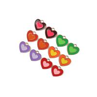 Tibetan Style Enamel Pendants, Heart, gold color plated, DIY, more colors for choice, 19x20mm, Approx 100PCs/Bag, Sold By Bag