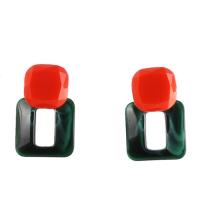 Resin Earring fashion jewelry & for woman green Sold By Pair