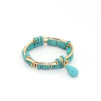 Fashion Turquoise Bracelets Brass with turquoise Double Layer & fashion jewelry & for woman nickel lead & cadmium free Length Approx 6.3 Inch Sold By PC