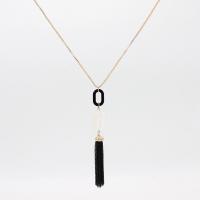 Zinc Alloy Jewelry Necklace with Clear Quartz fashion jewelry & for woman nickel lead & cadmium free Length Approx 27.55 Inch Sold By PC