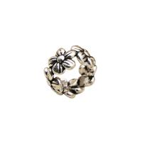 925 Sterling Silver Beads Plum Blossom DIY & large hole nickel lead & cadmium free Sold By PC