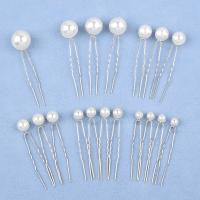 Hair Stick, Tibetan Style, with Plastic Pearl, 18 pieces & fashion jewelry & for woman, more colors for choice, nickel, lead & cadmium free, 70*8-18mm, Sold By Set