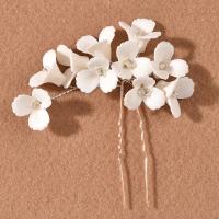 Hair Stick Zinc Alloy with Porcelain fashion jewelry & for woman white nickel lead & cadmium free Sold By PC