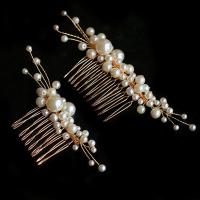 Decorative Hair Combs, Iron, with Plastic Pearl, fashion jewelry & different size for choice & for woman, more colors for choice, nickel, lead & cadmium free, 100*40mm,120*40mm, Sold By PC