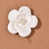 Hair Stick, Cloth, with Plastic Pearl & Iron, fashion jewelry & for woman, 90x70mm, Sold By PC