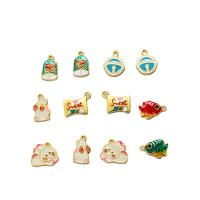 Zinc Alloy Enamel Pendants gold color plated DIY nickel lead & cadmium free Approx Sold By Bag