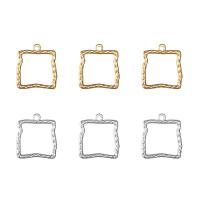 Stainless Steel Pendants 304 Stainless Steel Square Vacuum Ion Plating DIY & hollow Sold By PC