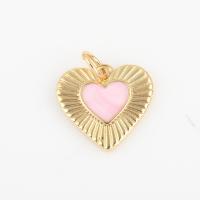 Brass Heart Pendants, gold color plated, DIY & enamel, more colors for choice, nickel, lead & cadmium free, 16x13.30x1.90mm, Sold By PC
