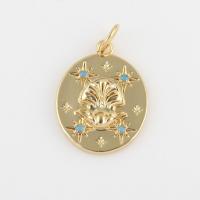 Brass Jewelry Pendants with Glass gold color plated DIY nickel lead & cadmium free Sold By PC
