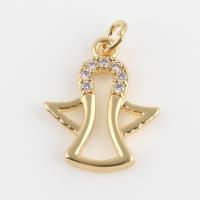 Cubic Zirconia Brass Pendants with Cubic Zirconia gold color plated DIY nickel lead & cadmium free Sold By PC
