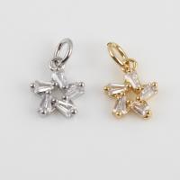 Cubic Zirconia Brass Pendants with Cubic Zirconia Star plated DIY nickel lead & cadmium free Sold By PC