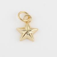 Brass Jewelry Pendants, Star, gold color plated, DIY, nickel, lead & cadmium free, 14.40x8.80x2.10mm, Sold By PC