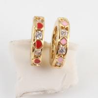 Brass Spacer Beads with Cubic Zirconia gold color plated enamel nickel lead & cadmium free Sold By PC