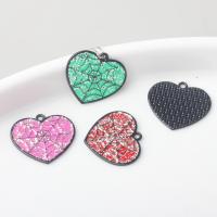 Tibetan Style Enamel Pendants, Heart, plated, DIY, more colors for choice, nickel, lead & cadmium free, 22x24mm, Approx 100PCs/Bag, Sold By Bag