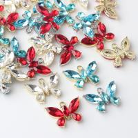 Zinc Alloy Animal Pendants Butterfly plated DIY & with rhinestone nickel lead & cadmium free Approx Sold By Bag
