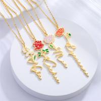 Stainless Steel Jewelry Necklace 304 Stainless Steel Flower plated & for woman & enamel Sold By PC