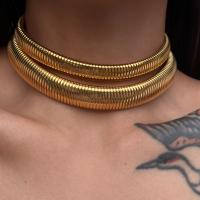 Mode-Halskette, Titanstahl, mit Verlängerungskettchen von 5CM, plattiert, verschiedene Größen vorhanden & für Frau, keine, Länge:ca. 35 cm, verkauft von PC