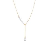 Cink Alloy nakit ogrlice, s Plastična Pearl, pozlaćen, za žene, zlatan, Prodano By PC