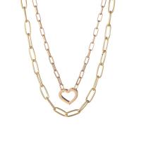 Zinc Alloy smykker halskæde, Heart, forgyldt, for kvinde, gylden, Solgt af PC